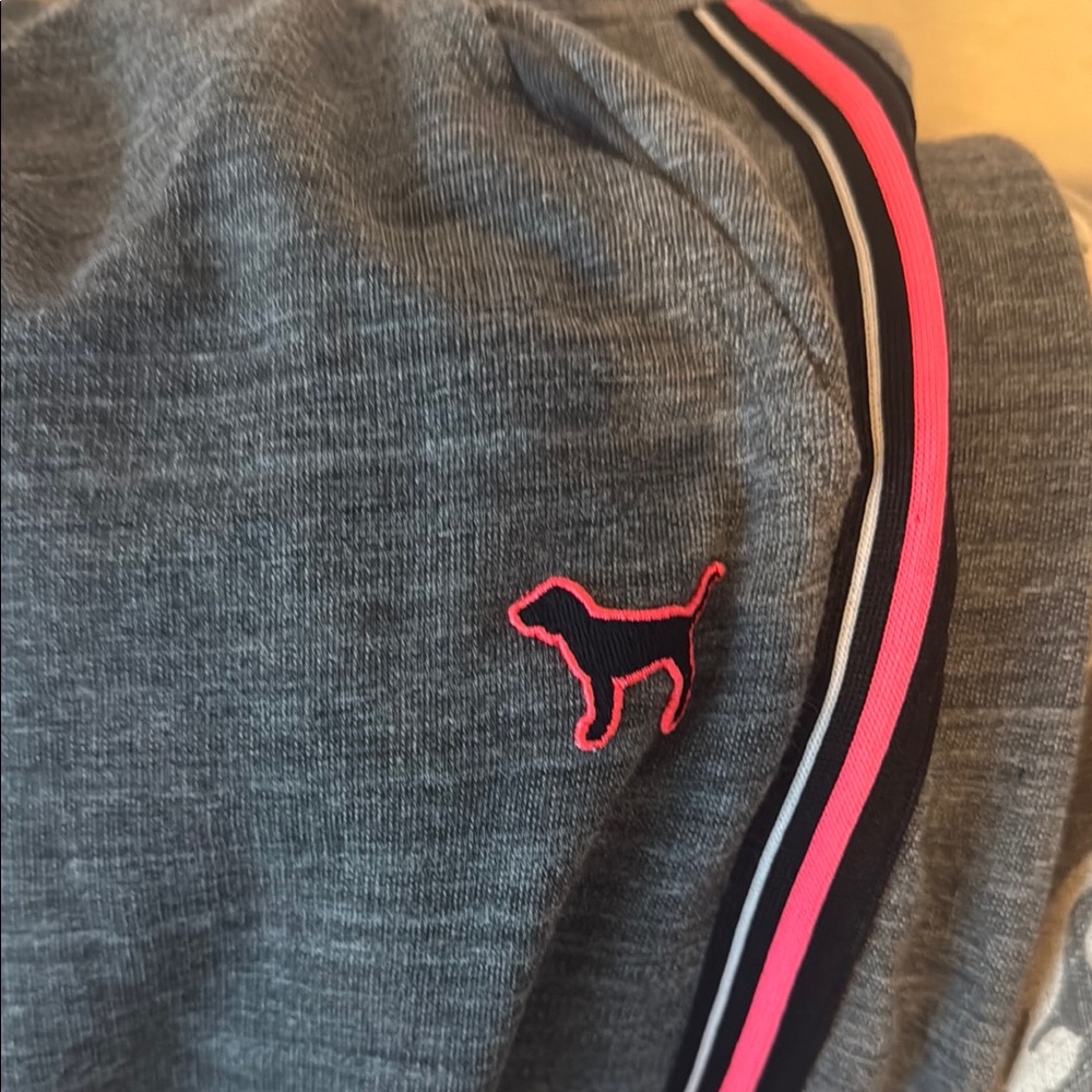 PINK Victoria's Secret Gray Joggers with Pink Accents